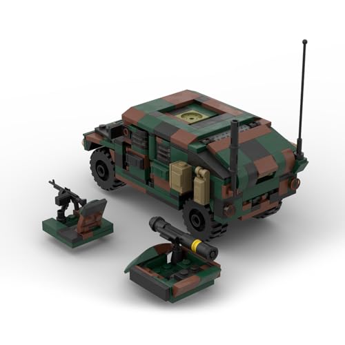 MasterBrickPlay Militärische Gepanzertes Fahrzeug Bausteine Kit, MOC M1025A1 Kampffahrzeug Modell, Militär Fahrzeug Klemmbausteine Spielzeug Geschenke (392 Teile) von MasterBrickPlay