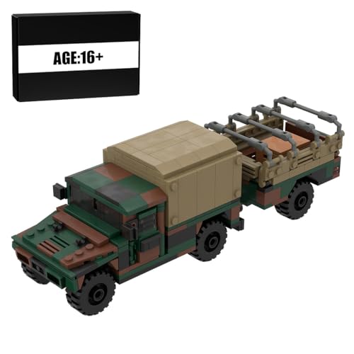 MasterBrickPlay Militärische Gepanzertes Fahrzeug Bausteine Kit, MOC M1038A1 Kampffahrzeug Modell, Militär Fahrzeug Klemmbausteine Spielzeug Geschenke (459 Teile) von MasterBrickPlay