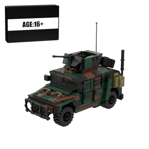 MasterBrickPlay Militärische Gepanzertes Fahrzeug Bausteine Kit, MOC M1114A1 Kampffahrzeug Modell, Militär Fahrzeug Klemmbausteine Spielzeug Geschenke (419 Teile) von MasterBrickPlay