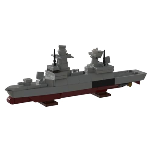 MasterBrickPlay Militärisches Kriegsschiff, 192 Klemmbausteine Technik Modellbausatz Schiff, Militär Deutsches Marineschiff Korvette 130 Modell Konstruktionsspielzeug für Erwachsene von MasterBrickPlay