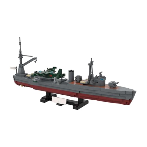 MasterBrickPlay Militärisches Kriegsschiff, 790 Klemmbausteine Technik Modellbausatz Schiff, Maßstab 1/300 Militär Militärische Marineflugzeuge Modell Geschenke für Erwachsene von MasterBrickPlay