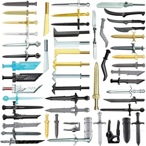 MasterBrickPlay Military Weapons Set, Mittelalterliche Rüstung Figur Tragen Medieval Knight Weapon Package Accessory Kit Knight Weapons Toy Set (71PCS) von MasterBrickPlay