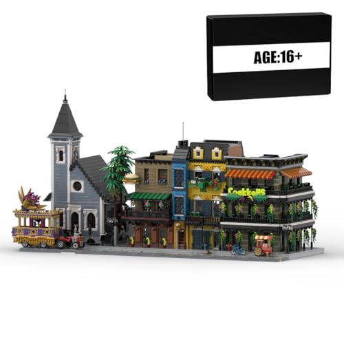 MasterBrickPlay Modular Haus Bausteine Modell, 15126 Klemmbausteine Architektur Modellbausatz, MOC Modular Buildings Bausatz Konstruktionsspielzeug für Erwachsene von MasterBrickPlay