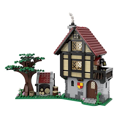 MasterBrickPlay Modular Haus Bausteine Modell, 524 Klemmbausteine Architektur Modellbausatz, MOC-82740 Modular Buildings Bausatz Konstruktionsspielzeug für Erwachsene von MasterBrickPlay