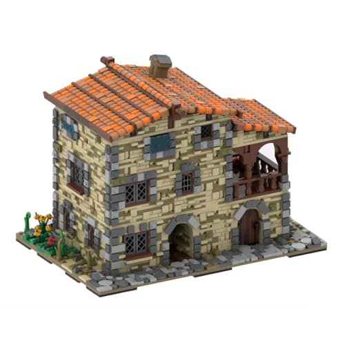 MasterBrickPlay Modular Haus Bausteine Modell, Italienisches Vintage-Haus Bausatz, Modular MOC Architektur Straßenansicht Modular Buildings Konstruktionsspielzeug (2926 Teile) von MasterBrickPlay