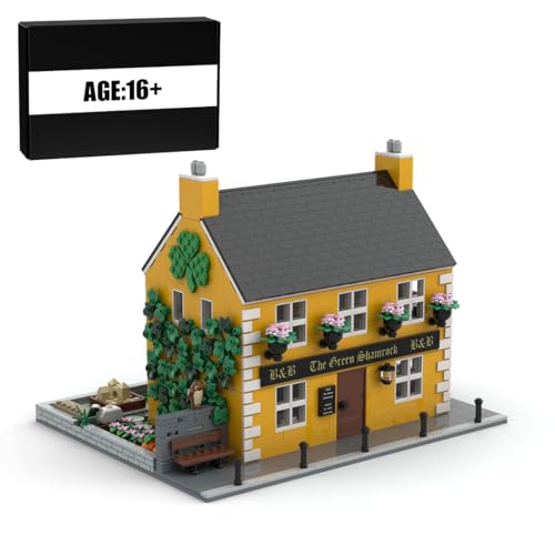 MasterBrickPlay Modular Haus Bausteine Modell, Klee Lodge Hotel Bausatz, Modular MOC Architektur Straßenansicht Modular Buildings Konstruktionsspielzeug für Erwachsene (2371 Teile) von MasterBrickPlay