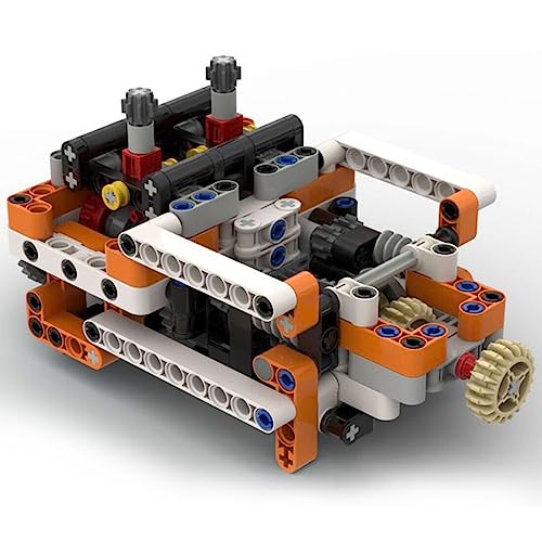 MasterBrickPlay Motor Baustein Bausatz, MOC-51409 Klemmbausteine Motor Blockbausatz, 8 Gang Getriebe Motor Modellbausteine Set, MOC Technik Spielzeug für Engine Fans (268 Teile) von MasterBrickPlay