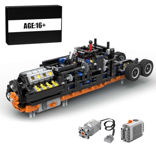 MasterBrickPlay Motor Bausteine Bausatz, Acht Zylinder Modell Technik Motor Bausatz, MOC-179871 Klemmbausteine Spielzeug für Technikbegeistert(1122 Teile) von MasterBrickPlay