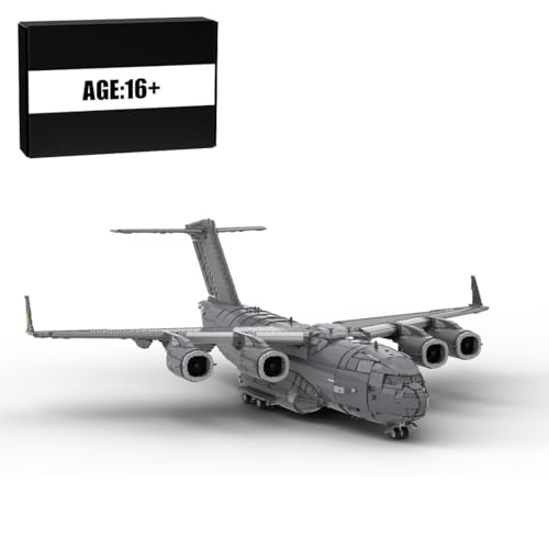 MasterBrickPlay Technik Hubschrauber Bausteine Kit, C-17 Globemaster Transport Flugzeug, Militär Helikopter Klemmbausteine Geschenke für Erwachsene (17313 Teile) von MasterBrickPlay