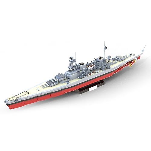 MasterBrickPlay Technik Modellbausatz Schiff, 2422 Klemmbausteine 1/300 Militär Schlachtschiff Bauspielzeug, Technik Kriegsschiffe Battleship Bausteine Konstruktionsspielzeug von MasterBrickPlay