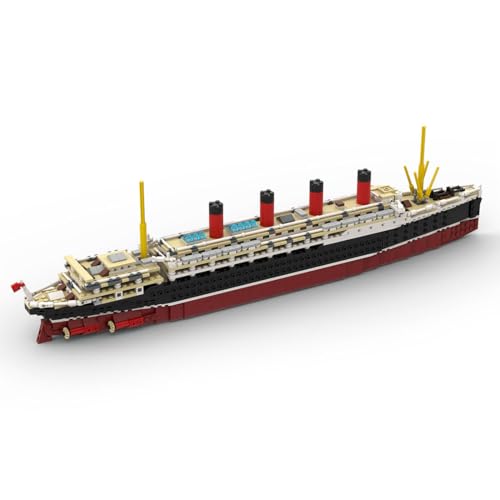 MasterBrickPlay Technik Schiff Bausatz, 1/400 RMS Lusitania Militär Submarine Bausteine, 1863 Teile Technik Kriegsschiffe Klemmbausteine Konstruktionsspielzeug Geschenk von MasterBrickPlay