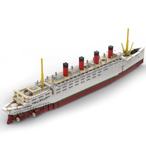 MasterBrickPlay Technik Schiff Bausatz, 1/400 RMS Mauretania MOC-59185 Militär Submarine Bausteine, 1871 Teile Technik Kriegsschiffe Klemmbausteine Konstruktionsspielzeug Geschenk von MasterBrickPlay