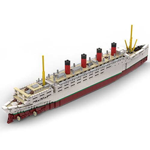 MasterBrickPlay Technik Schiff Bausatz, 1/400 RMS Mauretania MOC-59185 Militär Submarine Bausteine, 1871 Teile Technik Kriegsschiffe Klemmbausteine Konstruktionsspielzeug Geschenk von MasterBrickPlay