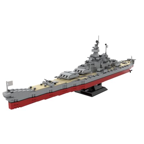 MasterBrickPlay Technik Schiff Bausatz, 1:300 Maßstab Missouri Battleship Militärisches Schlachtschiffmodell, 1972 Teile Technik Kriegsschiffe Klemmbausteine Konstruktionsspielzeug Geschenk von MasterBrickPlay