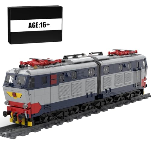 MasterBrickPlay Train Klemmbausteine Technik, 1958 Teile Italienisch E-656 Lokomotive Set Modell Bauspielzeug, Zug Eisenbahn Geschenk für Erwachsene und Jungen (Statische Version) von MasterBrickPlay