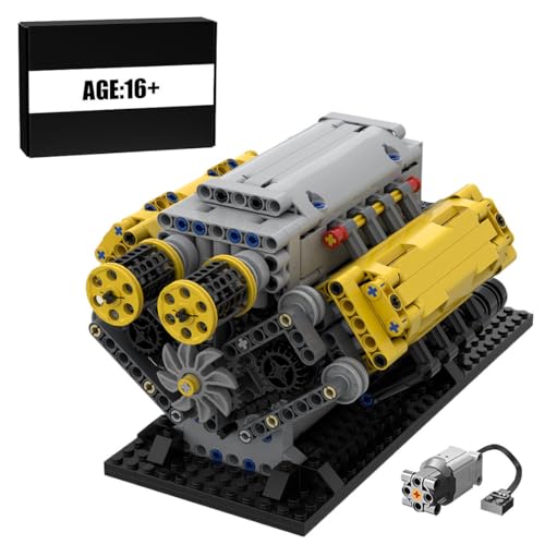 MasterBrickPlay V8 Motor Baustein Bausatz, MOC-171736 Klemmbausteine Motor Blockbausatz, Simulation Motor Modellbausteine Set, MOC Technik Spielzeug für Engine Fans (844 Teile) von MasterBrickPlay