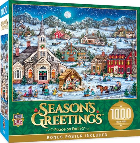 MasterPieces 1000Pc Baby Fanatics 72242 Holiday-Peace On Earth Puzzle 1000 Teile, Teamfarbe, 19.25"x26.75" von MasterPieces