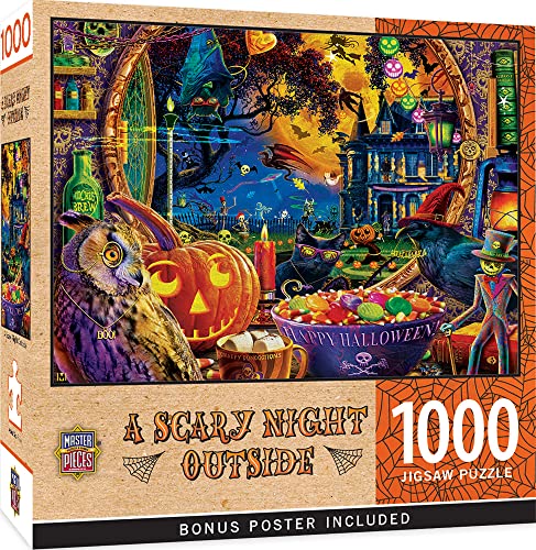 MasterPieces 1000-teiliges Halloween-Puzzle – Eine gruselige Nacht draußen – 48,9 x 67,9 cm von MasterPieces