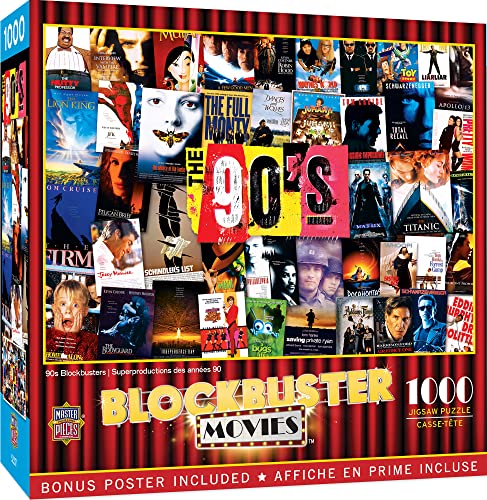 MasterPieces 1000-teiliges Puzzle für Erwachsene, Familie oder Jugendliche – Blockbuster der 90er Jahre – 48,9 x 67,9 cm von MasterPieces