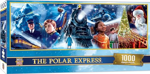 MasterPieces 1000-teiliges Weihnachtspuzzle – Polar Express Panorama – 33 x 99,1 cm von MasterPieces