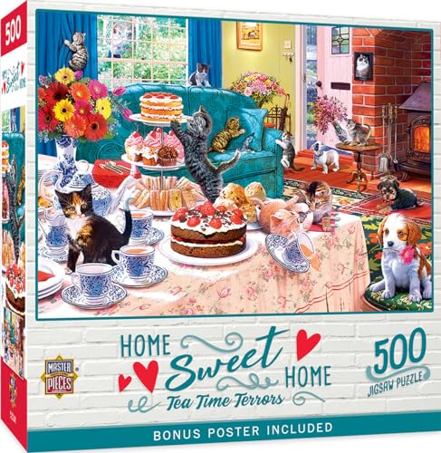 MasterPieces 550 Teile Puzzle für Erwachsene, Familie oder Kinder – Tea Time Terrors – 45,7 x 61 cm von MasterPieces