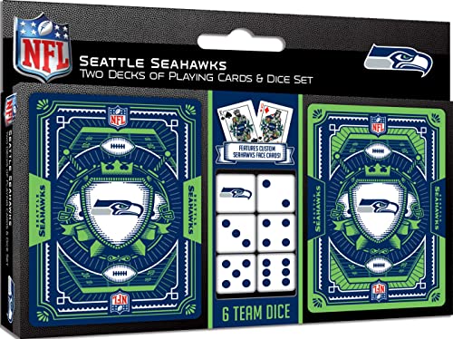 MasterPieces NFL Seattle Seahawks 2er-Pack Karten und Würfelset von MasterPieces