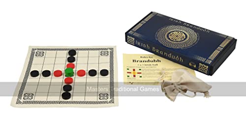 Masters Traditional Games Irish Brandubh Board Game - Cloth Board and Wooden Pieces - Hand-Made in The UK - Strategic Historical Game - Unusual Board Game for 2 Players von Masters Traditional Games