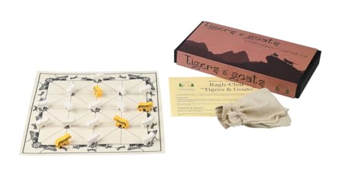 Masters Bagh-Chal Tigers and Goats Board Game - Cloth Board with Wooden Tiger and Goat Pieces - Strategic Board Game for 2 Players Masters Bagh-Chal Tigers and Goats Board Game - Cloth Board with Wooden Tiger and Goat Pieces - Strategic Board Game for 2 Players von Masters Traditional Games