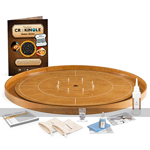 Masters Crokinole Tournament Board - Beech and Beech - Official Size - Accessories Included von Masters Traditional Games