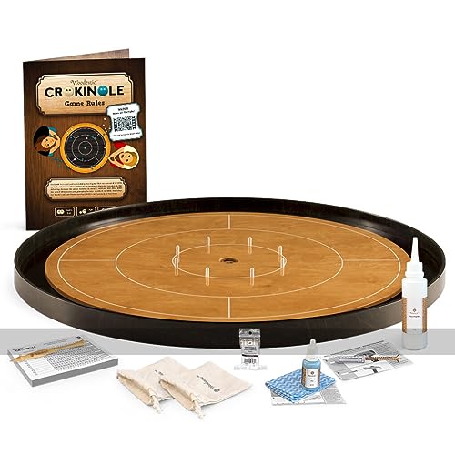 Masters Crokinole Tournament Board - Beech and Ebony - Official Size - Accessories Included von Masters Traditional Games