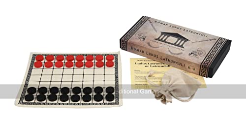 Masters Ludus Latrunculi Game - Roman Ludus Board Game - Cloth Board and Wooden Pieces - 2 Player Historical Board Game von Masters Traditional Games