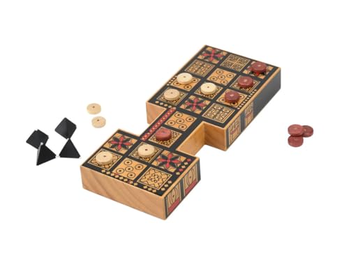 Masters Replica Royal Game of Ur Board Game with Pyramid Dice - Features Authentic Design with Solid Wood Board and Wooden Pieces von Masters Traditional Games