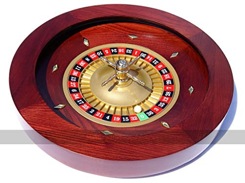 Large Mahogany Roulette Wheel - 18-inch - Single 0 - Precision Bearing Mechanism - 2 balls included - Casino Roulette Wheel - Great for home or professional use - Home casino game von Masters Traditional Games