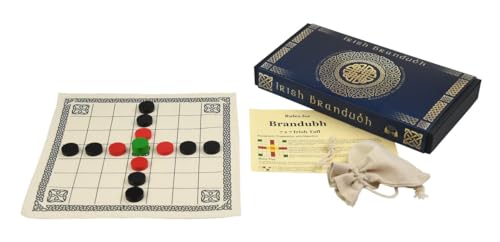 Masters Traditional Games Irish Brandubh Board Game - Cloth Board and Wooden Pieces - Hand-Made in The UK - Strategic Historical Game - Unusual Board Game for 2 Players von Masters Traditional Games