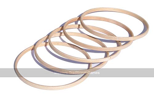 Masters Traditional Games Set of 15 Wooden Hoops for Hoopla (17cm Diameter) von Masters Traditional Games