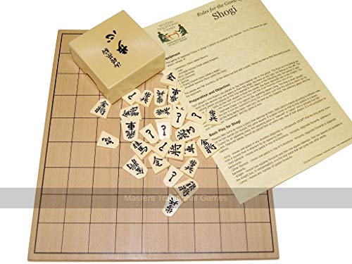 Wooden Shogi Board with Plastic Pieces - Authentic Japanese Chess Set von Masters Traditional Games