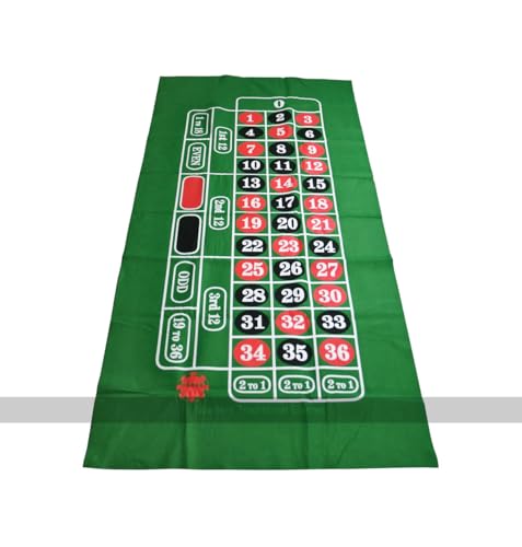 Masters Traditional Games Roulette Mat - Green Felt Cloth, 180 x 90cm von Masters Traditional Games