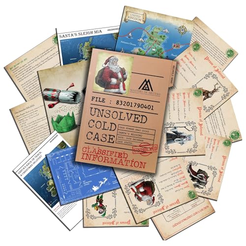 Unsolved Christmas Murder Mystery Cold Case Files Game - Where is Santa - Physical Game Medium English 1+ Players von Masters of Mystery