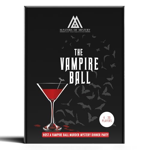 Wiederspielbares Vampir-Ball Mord Mystery Dinner Partyspiel für bis zu 20 Erwachsene - Veranstalten Sie eine Halloween-Dinnerparty Spieleabend - Vampir-Thema Englisch 4-20 Spieler von Masters of Mystery