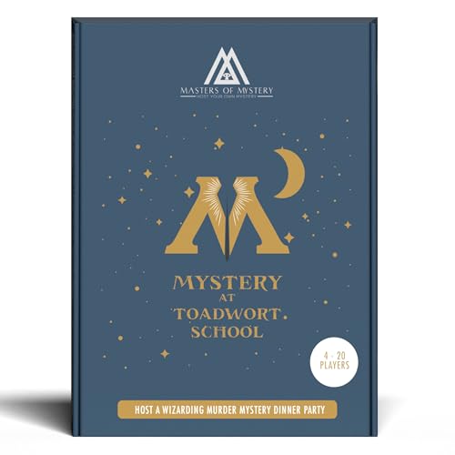 Wiederspielbares Wizarding Murder Mystery Dinner Partyspiel für bis zu 20 Erwachsene - Veranstalten Sie Ihre eigene Dinnerparty Spieleabend - Hexen & Zauberer Thema Medium Englisch 4-20 Spieler von Masters of Mystery