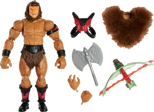 MASTERS OF THE UNIVERSE Revelation to New Eternia - Grizzlor Actionfigur 18 cm, 30 bewegliche Gelenke, Waffen und austauschbaren Köpfen, für Kinder ab 6 Jahren, HLB48 von Masters of the Universe