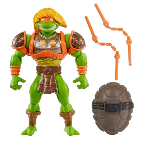 Masters of the Universe MOTU Origins Turtles of Grayskull Michelangelo bewegliche Actionfigur, Teenage Mutant Ninja und Masters of the Universe Crossover mit Accessoires, HTH13, HTH13 von Masters of the Universe