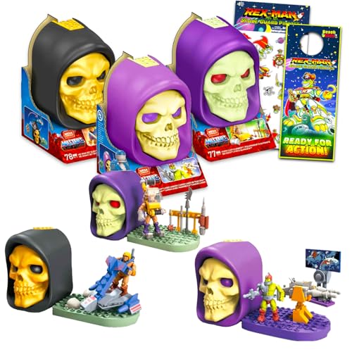 Masters of the Universe Bauset – Paket mit 3 Skelett-Schädel-Spielsets, plus Aufklebern, mehr | He-Man Konstruktionsspielzeug Partygeschenke Masters of the Universe Bauset – Paket mit 3 Skelett-Schädel-Spielsets, plus Aufklebern, mehr | He-Man Konstruktionsspielzeug Partygeschenke von Masters of the Universe