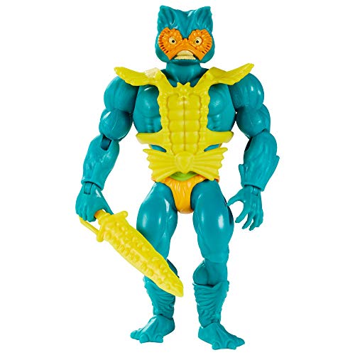 Masters of the Universe GRX01 - Origins Mer-Man Actionfigur, ca. 14 cm große Actionfigur, Figuren zum Spielen und Sammeln, Geschenk für 6- bis 10-Jährige und erwachsene Sammler, Mehrfarbig von Mattel