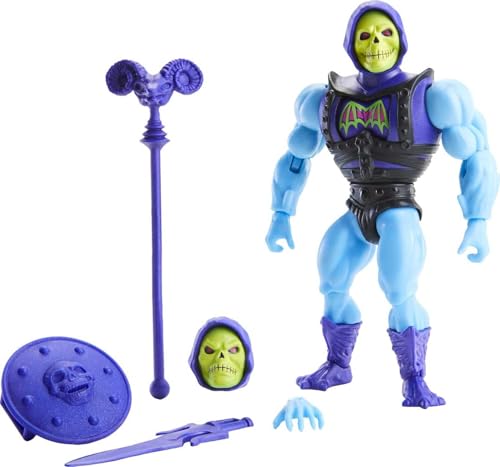 Masters of the Universe GVL77 - Origins Skeletor Deluxe-Actionfigur, ca. 14 cm große Actionfigur, Figuren zum Spielen und Sammeln, Geschenk für 6- bis 10-Jährige und erwachsene Sammler von Mattel