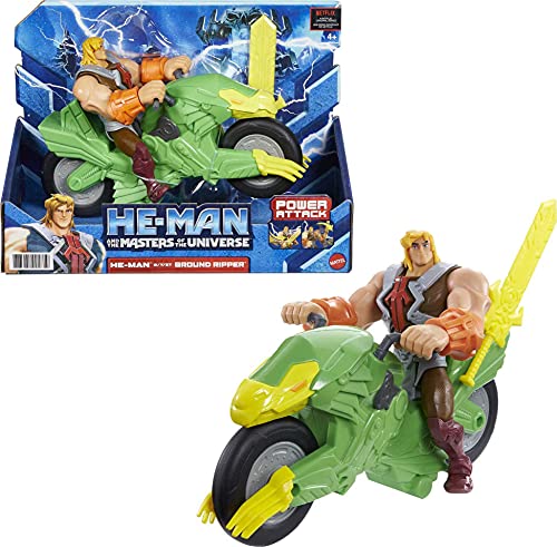 Masters of the Universe He-Man and The Action Figure + Vehicle Based on Animated Series, Articulated Battle Characters, Gift for 4 Years and Older von Masters of the Universe