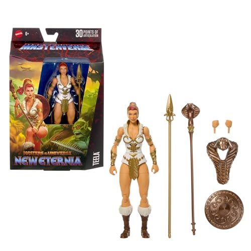 Masters of the Universe Masterverse Actionfigur, New Eternia Teela, ca. 18 cm großes Motu-Spielzeug 30 Bewegungspunkte, Abnehmbarer Kobraaufsatz, Waffenzubehör, JBP84 Masters of the Universe Masterverse Actionfigur, New Eternia Teela, ca. 18 cm großes Motu-Spielzeug 30 Bewegungspunkte, Abnehmbarer Kobraaufsatz, Waffenzubehör, JBP84 von Masters of the Universe