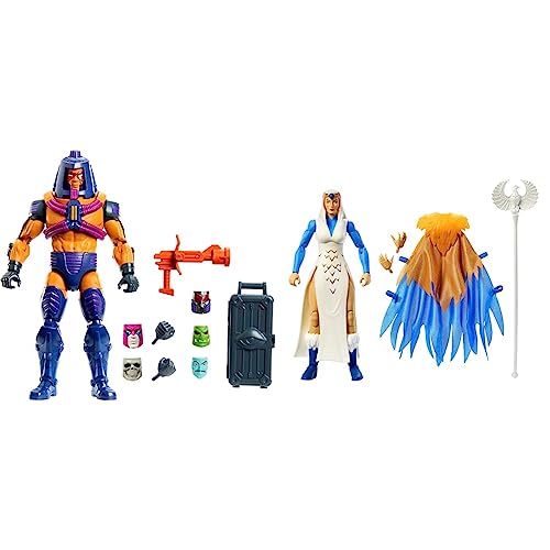 Masters of the Universe Masterverse Man-E-Faces Actionfigur & Masterverse Sorceress Actionfigur - 18 cm, 30 Bewegungspunkte, Zubehörteile, für Sammler und Fans ab 6 Jahren, HLB43 von Masters of the Universe