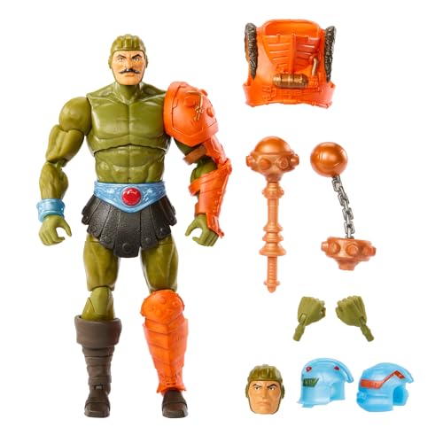 Masters of the Universe Masterverse New Eternia Man-At-Arms Actionfigur, 30 bewegliche Gelenke, austauschbarer Kopf, Hände und Keule, MOTU Spielzeug, HYC48 von Masters of the Universe