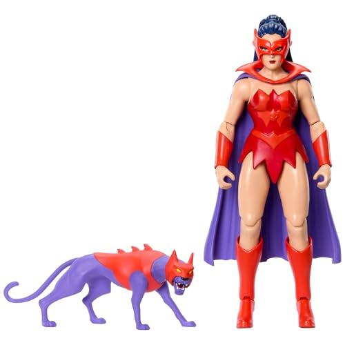 Masters of the Universe Origins Actionfigur Catra aus der Cartoon-Kollektion, ca. 14 cm groß, Heldin aus der TV-Serie der 1980er, Princess of Power, detailreiches Design und Katzen-Zubehörteil, JBM84 von Masters of the Universe